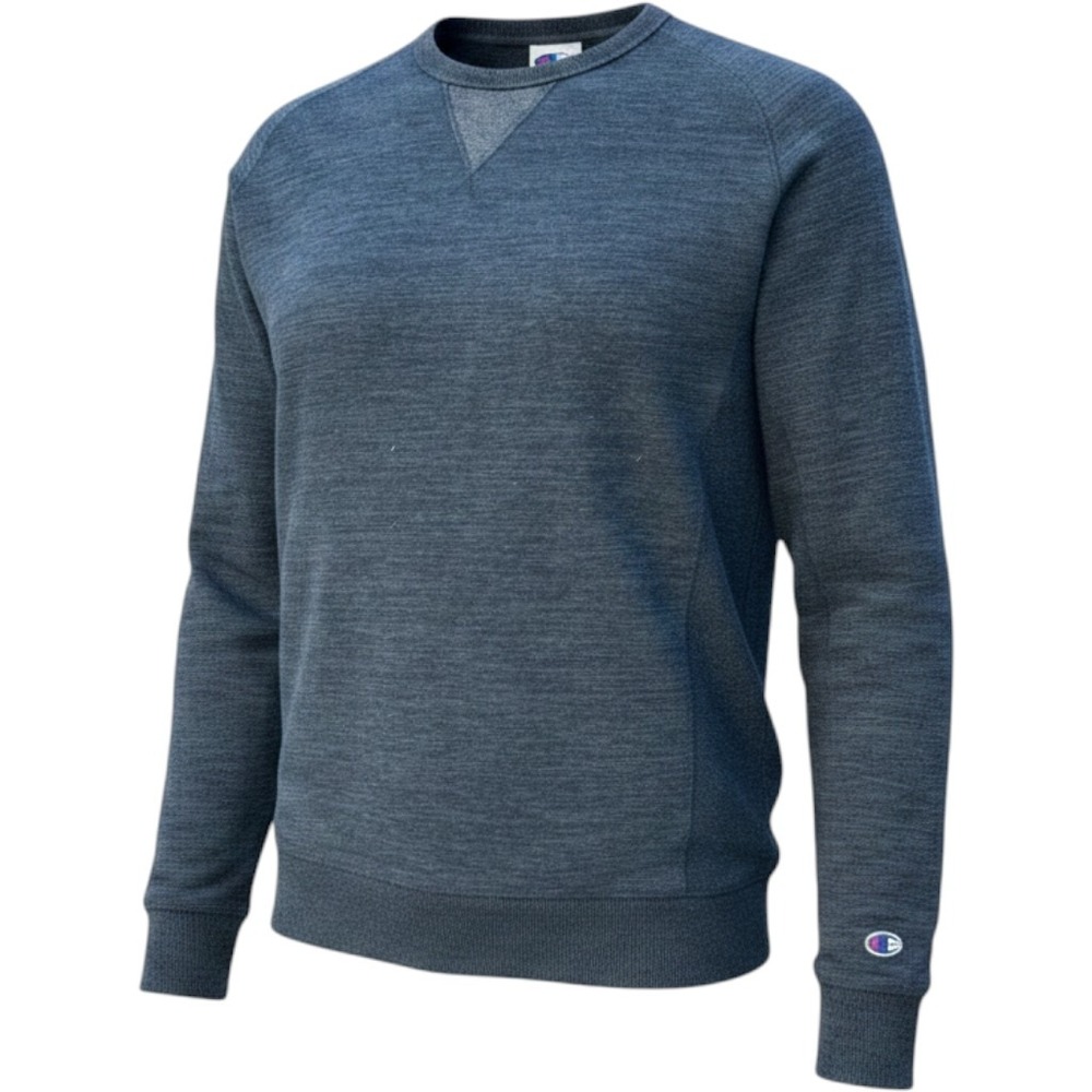Champion Sweatshirt Mens Large Blue Space Dye‎ Raglan Crewneck Athletic Sporty